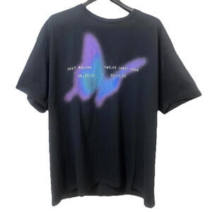Post Malone Shirt Mens XL Black Twelve Carat Tour Butterfly Concert 2022 Tee